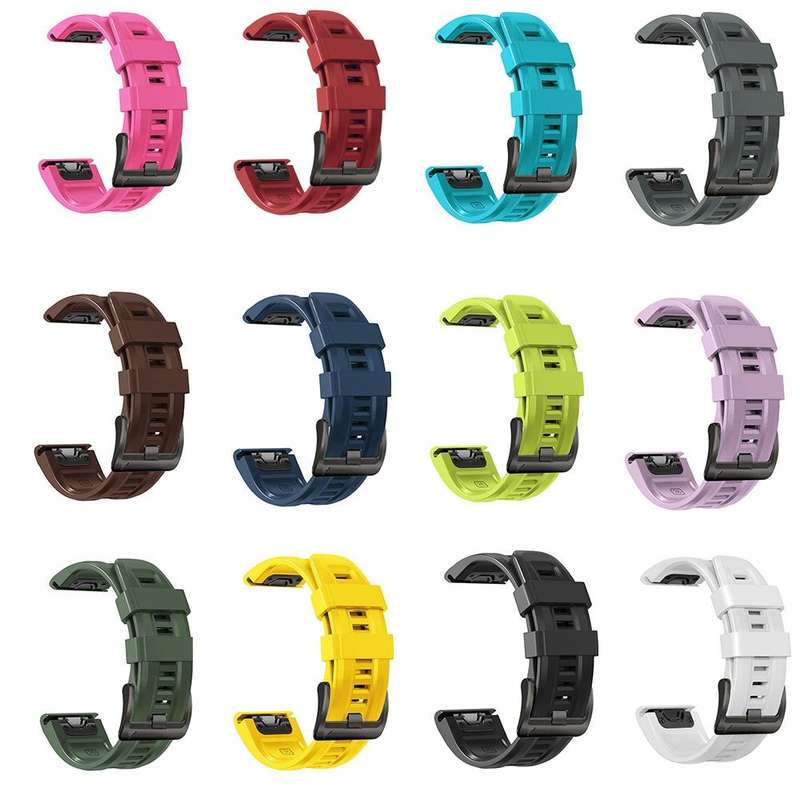 For Garmin Fenix 6X 26mm Silicone Sport Pure Color Watch Band(Charcoal gray)
