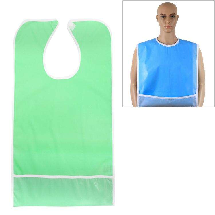 Adult Eat Meal Waterproof Bib, Size:45x65cm(Single Layer Light Green)