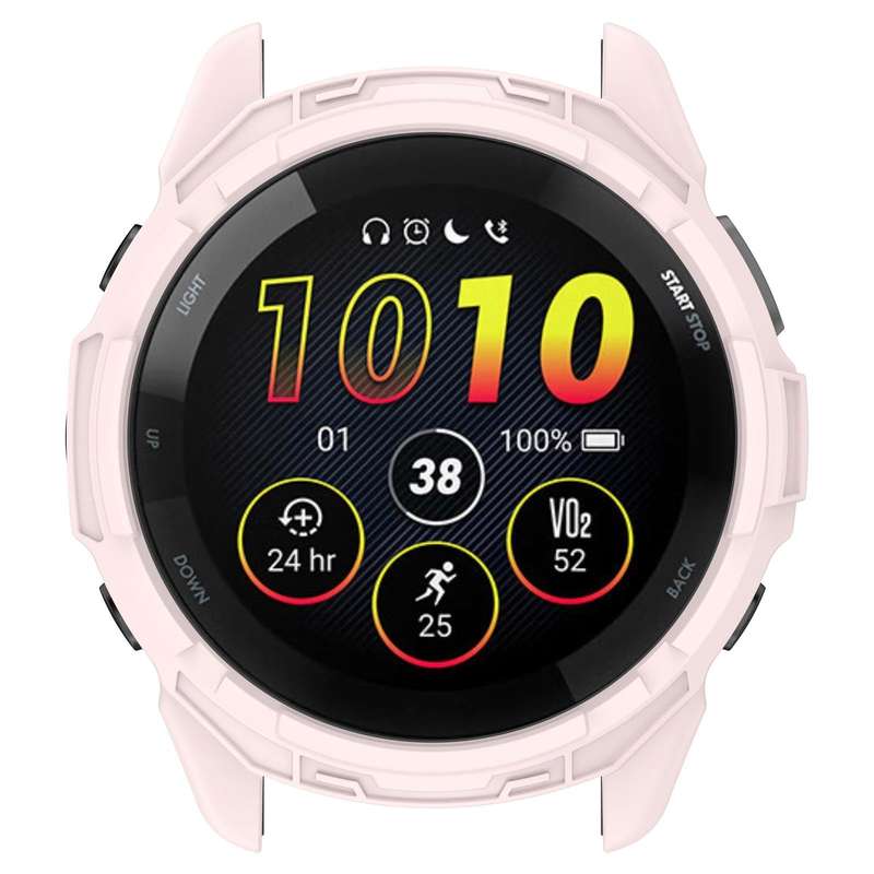 For Garmin Forerunner 265S Armor Hollow Watch Protective Case(Light Pink)