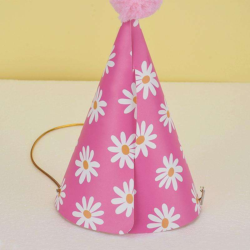 20 PCS Cute Children Bronzing Birthday Hats Cake Baking Decoration Party Hats Daisy