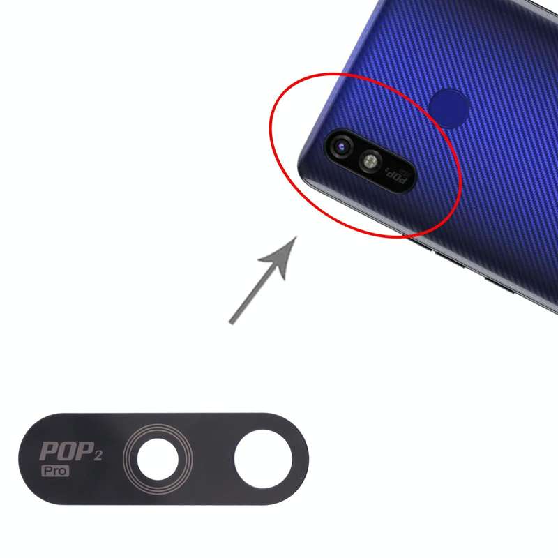 For Tecno Pop 2 Plus BA2, RB8S 10pcs Back Camera Lens