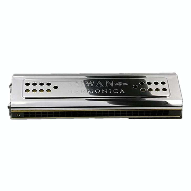 Swan SW24-12A 24-holes Double-sided Harmonica Beginner Polyphony Box Adult Children Beginners Per...