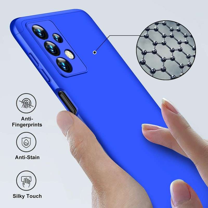 For Samsung Galaxy A13 4G GKK Three Stage Splicing Full Coverage PC Phone Case(Blue)