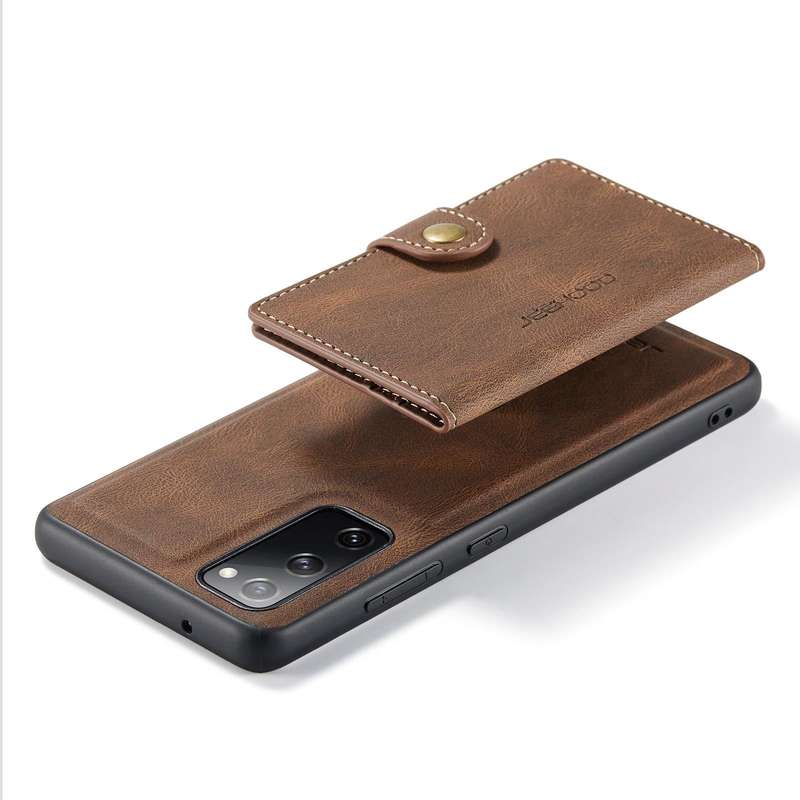 For Samsung Galaxy S20 FE JEEHOOD Retro Magnetic Detachable Protective Case with Wallet & Card Sl...