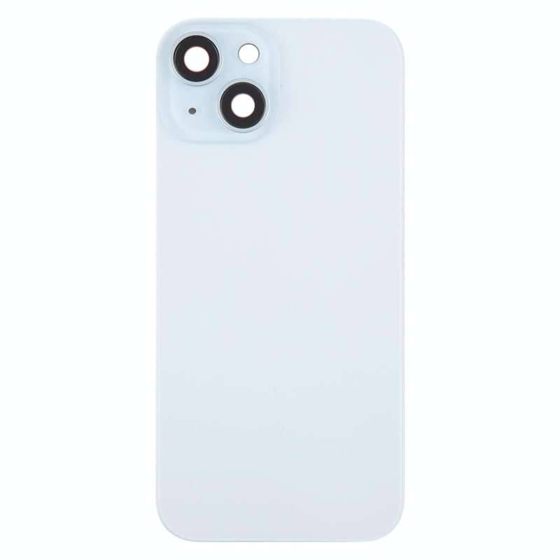 For iPhone 15 Plus Battery Back Cover with Camera Lens Cover + MagSafe Magnet(Blue)