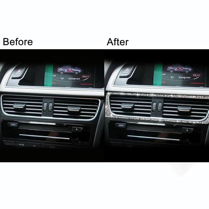 For Audi A4 / A5 / Q5 Car Air Conditioning Air Outlet Frame Diamond Decoration Sticker, Right Drive
