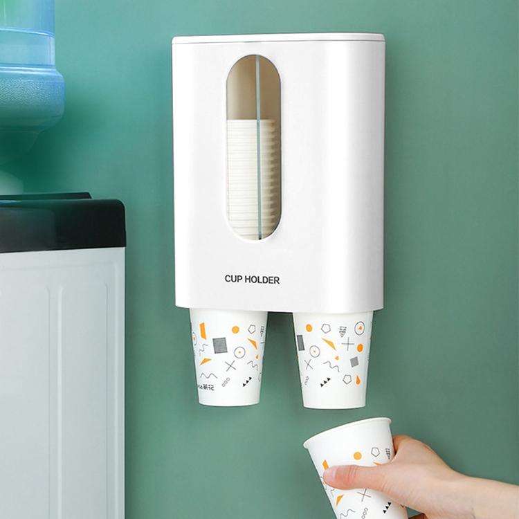 Household Punch-free Wall-mounted Disposable Paper Cup Taker Automatic Water Cup Holder Dispenser...