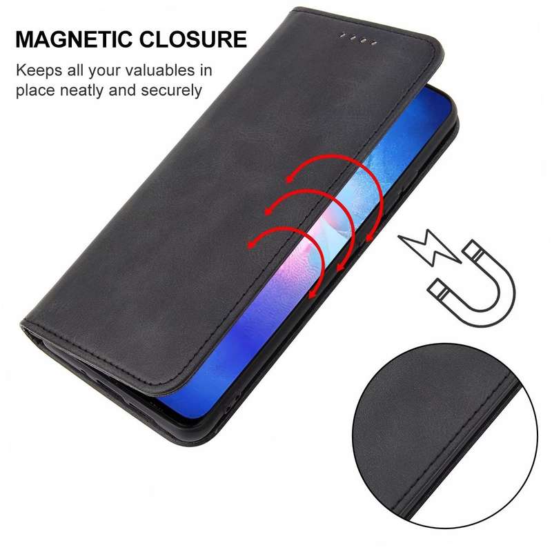 For OPPO Reno5 5G Magnetic Closure Leather Phone Case(Black)