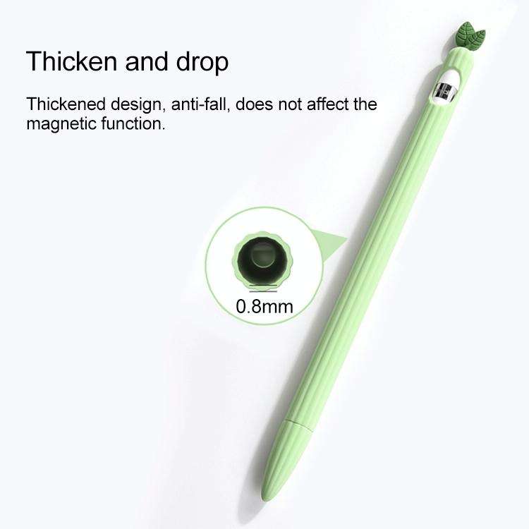 For Apple Pencil 1 Contrasting Color Mint Leaf Silicone Non-slip Protective Cover(Purple)