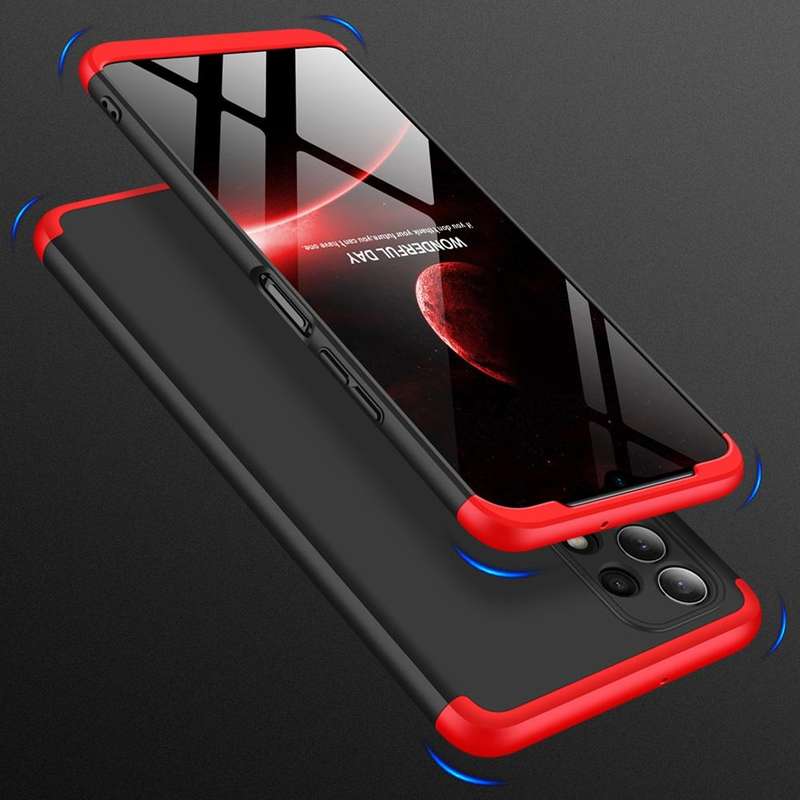 For Samsung Galaxy A32 4G GKK Three Stage Splicing Full Coverage PC Case(Black Red)