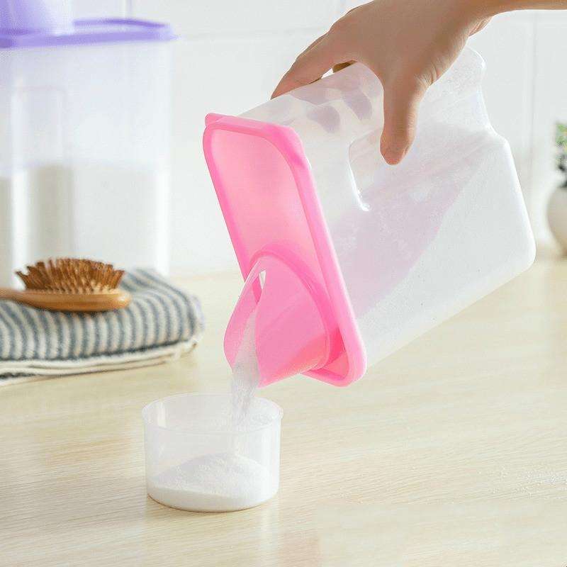2L Household Plastic Transparent Washing Powder Storage Box Storage Container(Blue)