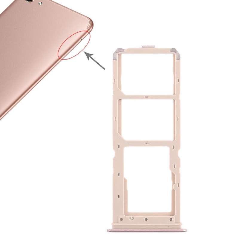 For Vivo Y71 2 x SIM Card Tray + Micro SD Card Tray (Rose Gold)