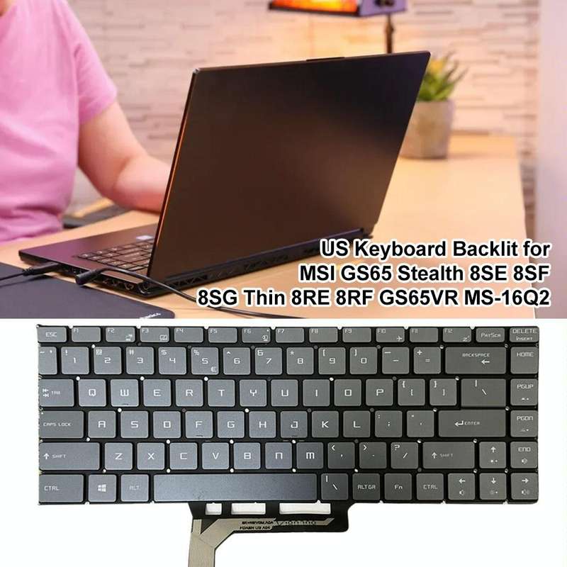 US Version Laptop Keyboard with Backlight for MSI GS65 / GS65VR / MS-16Q2 / Stealth 8SE /8SF / 8S...