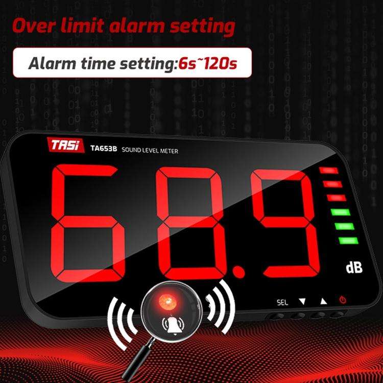 TASI TA653B Large-Screen Noise Meter Wall-Mounted Decibel Meter