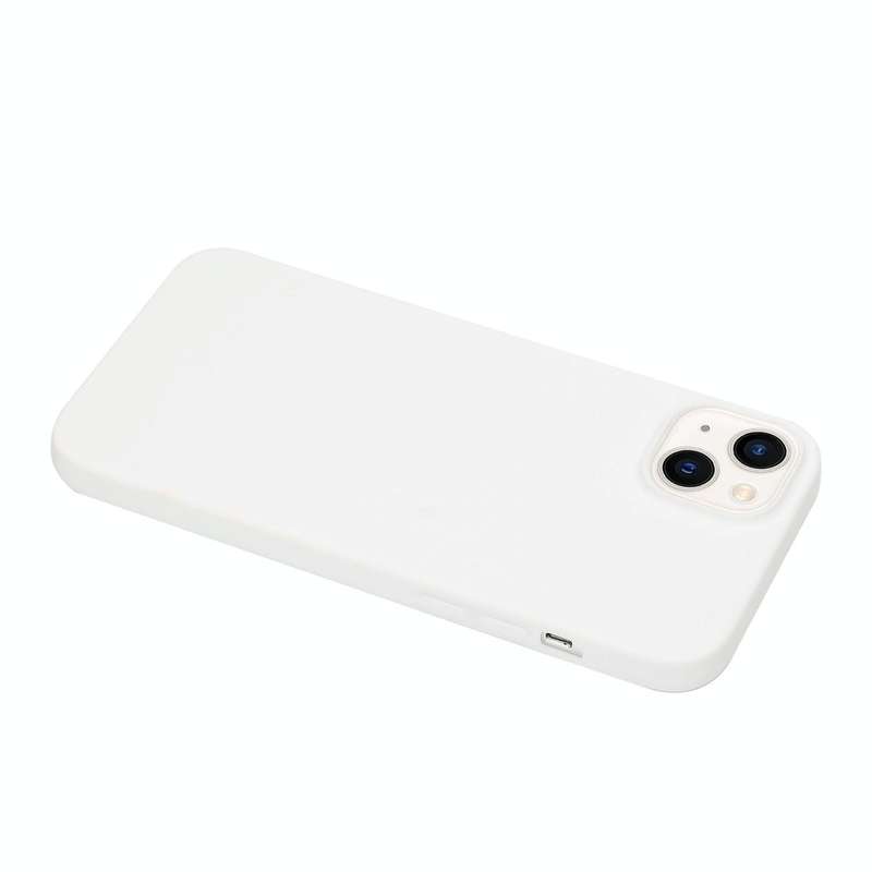 For iPhone 14 Solid Color Frosted Silicone Phone Case(White)