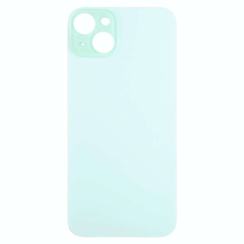 For iPhone 15 Plus Easy Replacement Big Camera Hole Glass Back Battery Cover(Green)