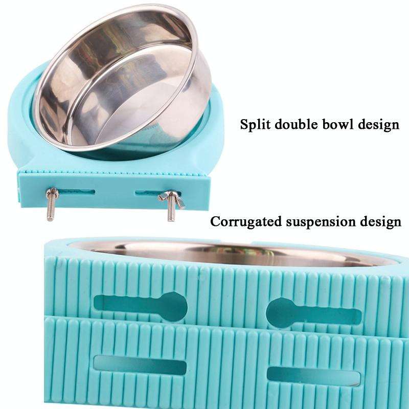 Stainless Steel Pet Bowl Hanging Bowl Anti-Overturning Dog Cat Bowl Feeder, Specification: Small ...