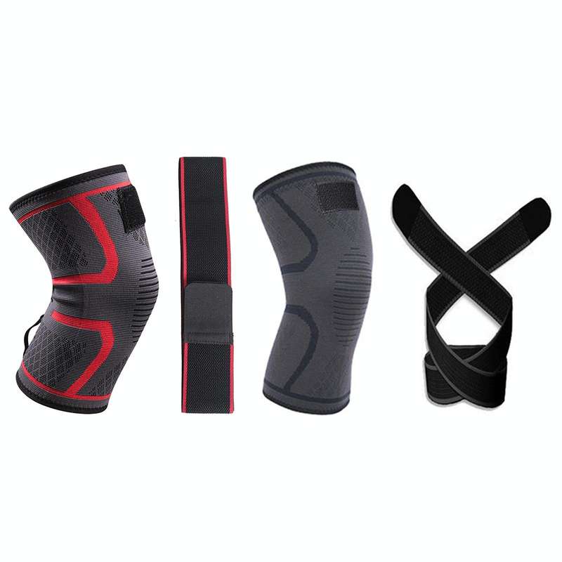 Pressurized Tape Knit Sports Knee Pad, Specification: XXL (Black)