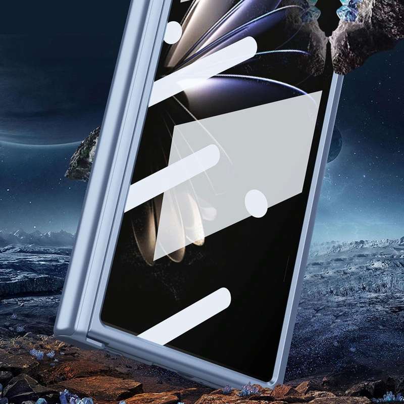 For Xiaomi Mix Fold 2 Electroplating Hinged Folding Phone Case with S Pen Fold Edtion(Black)