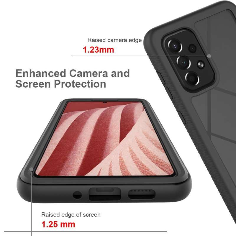 For Samsung Galaxy A73 5G Starry Sky Solid Color Series Shockproof PC + TPU Phone Case(Black)