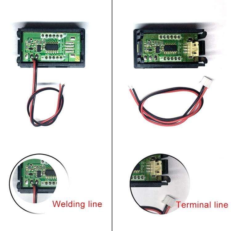 10 PCS 0.56 inch 3 Terminal Wires Digital Voltage Meter with Shell, Color Light Display, Measure ...