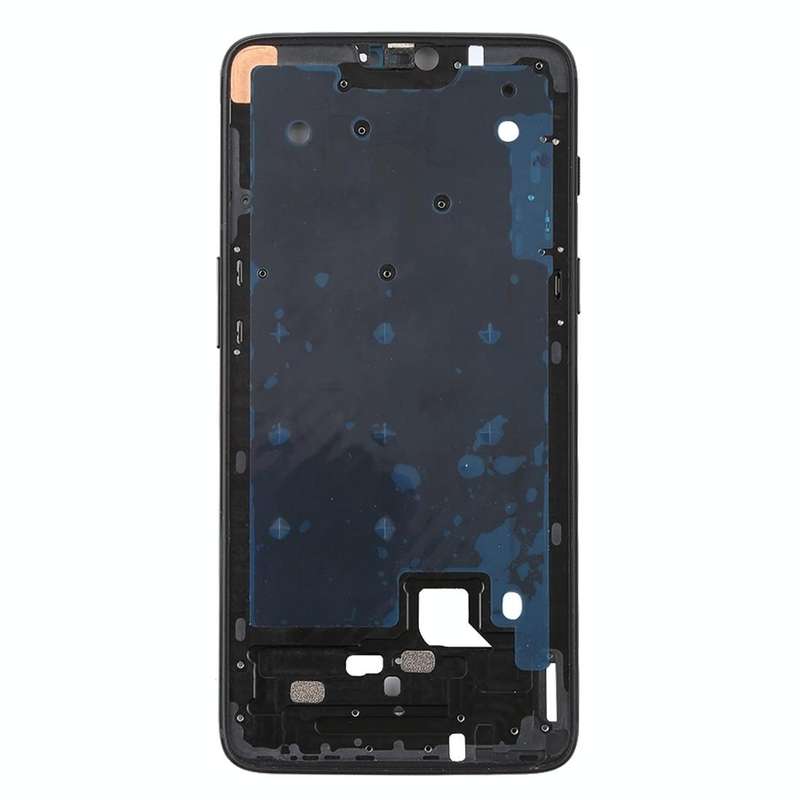 For OnePlus 6 Front Housing LCD Frame Bezel Plate with Side Keys (Jet Black)