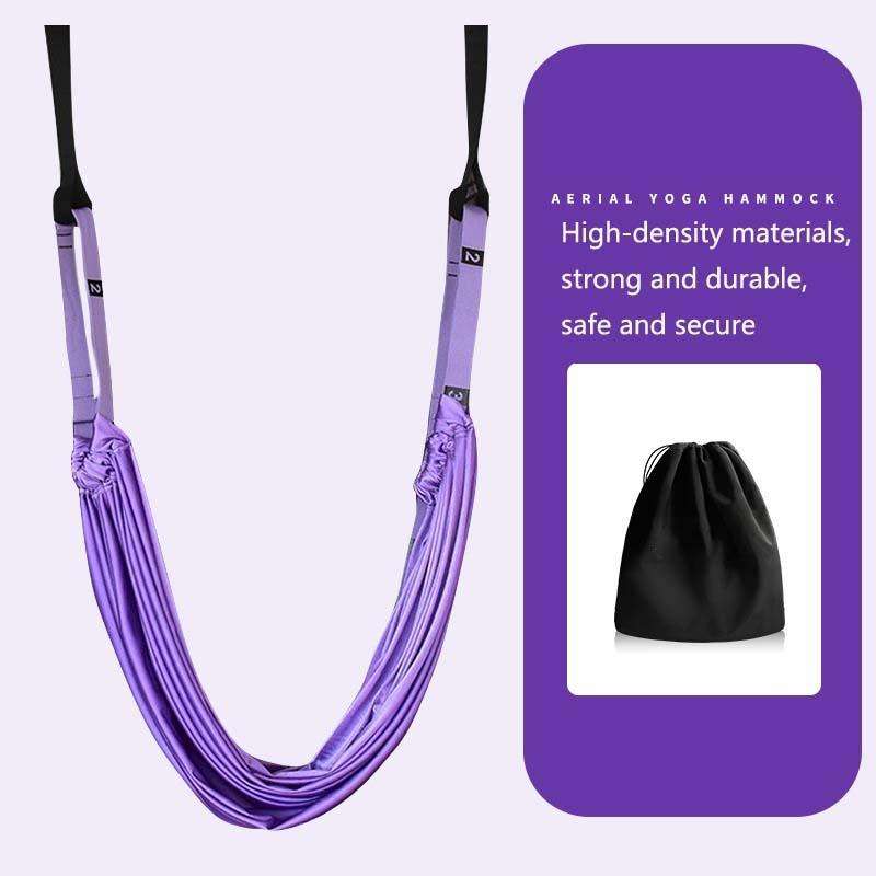 2 in 1 Home Yoga Hammock Indoor Stretching Sling Stretch Widening Yoga Strap + Door Buckle Storag...