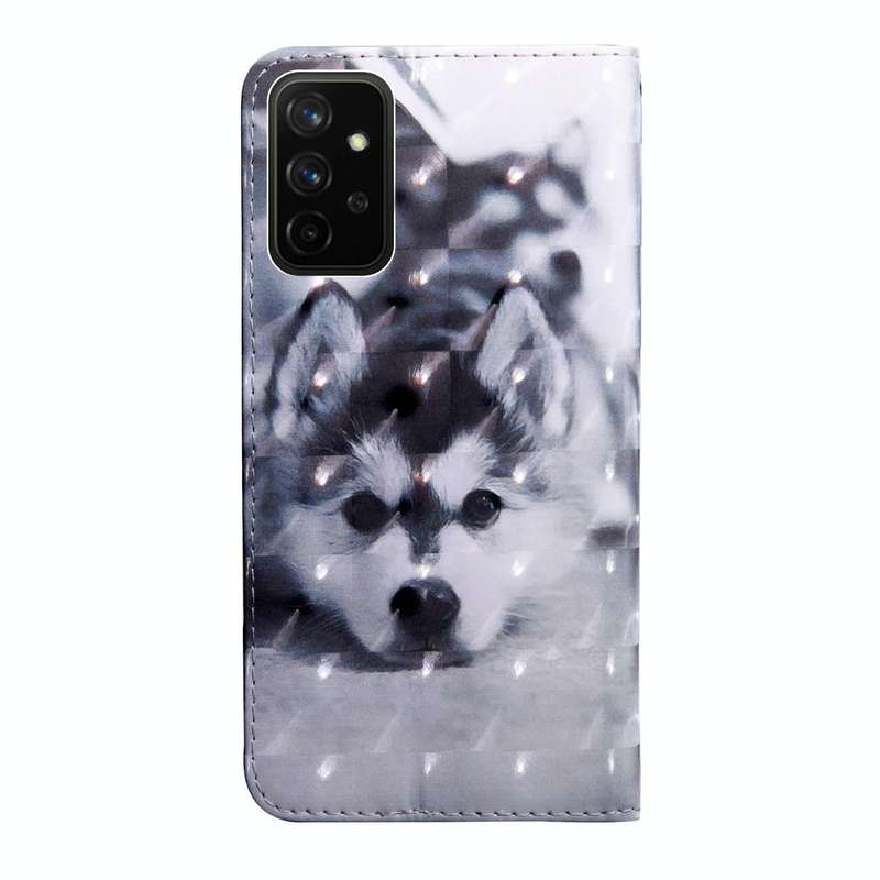 For Samsung Galaxy A13 4G 3D Painting Pattern Coloured Drawing Leather Phone Case(Husky)