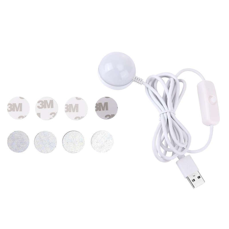 2W USB LED Light Bulb with Magnetic, 5V 140-150Lumens 6LED (White Light)