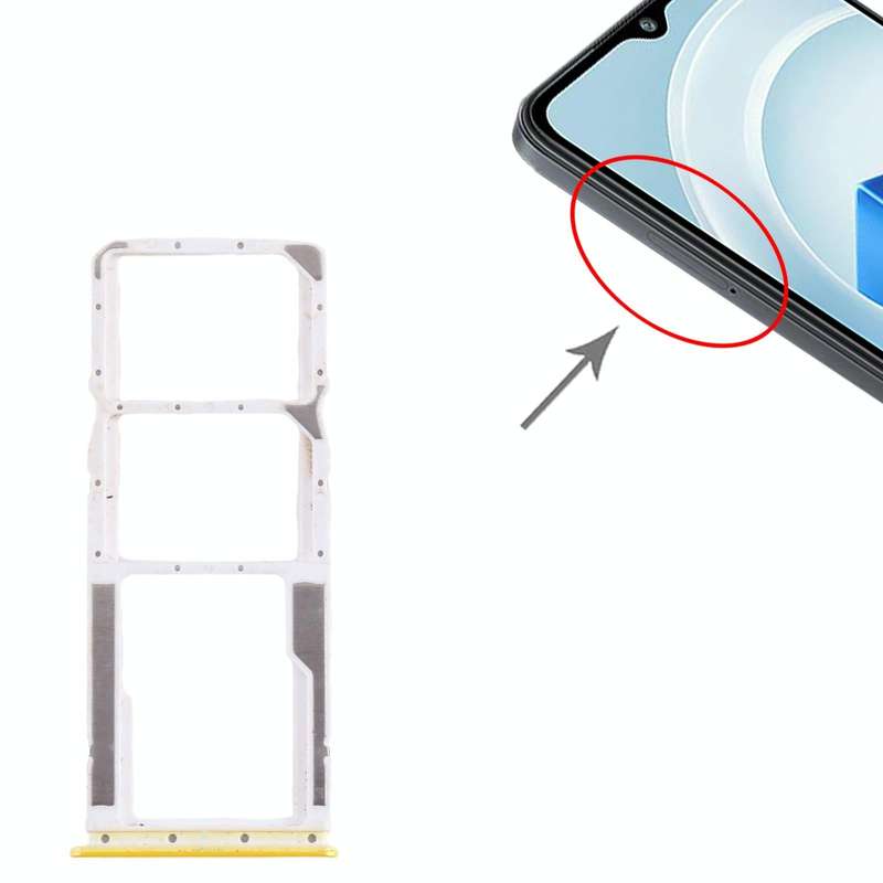 For Xiaomi Poco M5 4G SIM Card Tray + SIM Card Tray + Micro SD Card Tray (Yellow)
