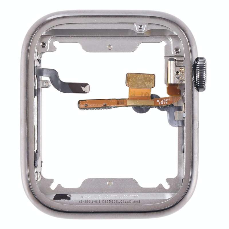 For Apple Watch Series 7 45mm Stainless Steel Middle Frame Bezel Plate with Loudspeaker / Power /...
