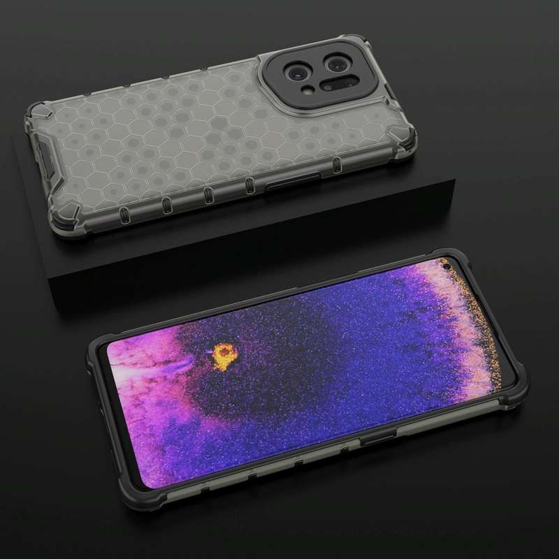 For OPPO Find X5 Shockproof Honeycomb PC + TPU Phone Case(Black)