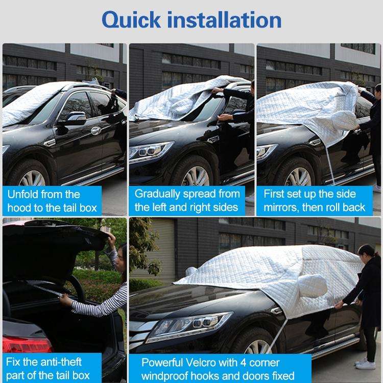 Car Half-cover Car Clothing Sunscreen Heat Insulation Sun Nisor, Aluminum Foil Size: 3.91.71.5m