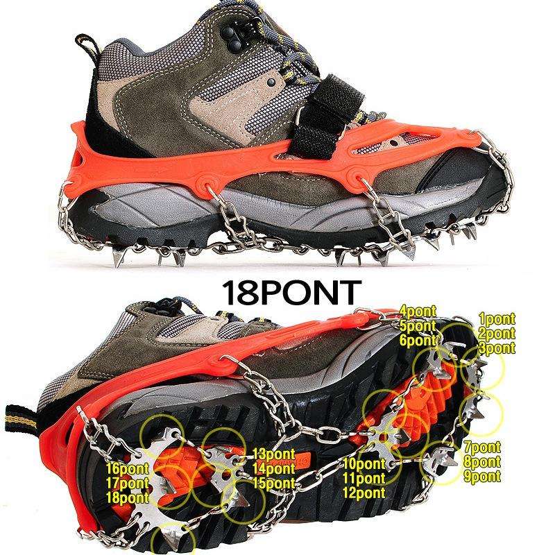 Outdoor 18-Tooth 430 Stainless Steel Crampons Snow Hiking Shoes Spikes Non-Slip Shoe CoversSIze: ...