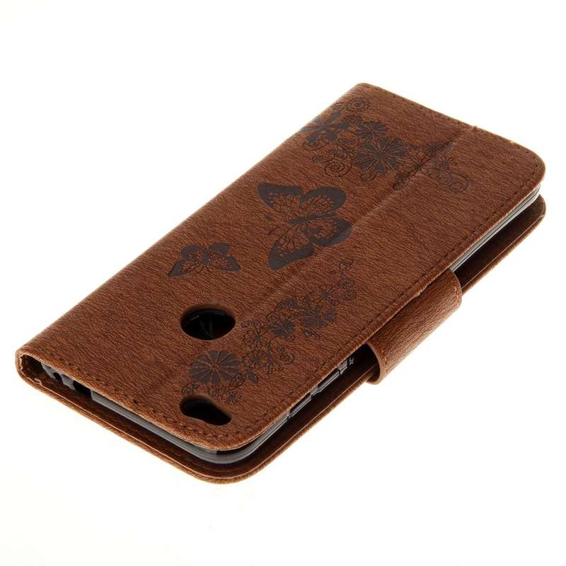 For Huawei P8 Lite (2017) Butterflies Embossing Horizontal Flip Leather Case with Holder & Card S...