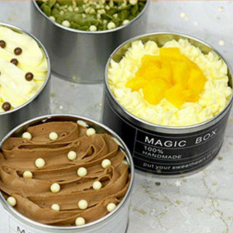 Deep Round Skylight Transparent Window Top Cover Tin Box Food Tea Can Baking Cake Box, Size:9cm x...