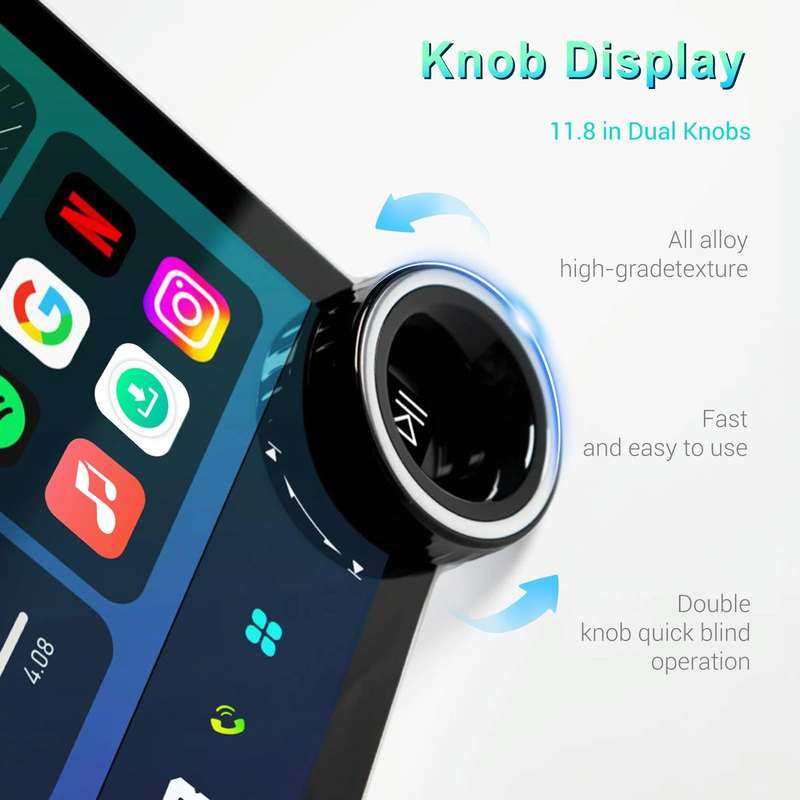11.8 Inch 4+64G Dual Knob Player Android Large Screen Navigation Wireless CarPlay Reversing Image...