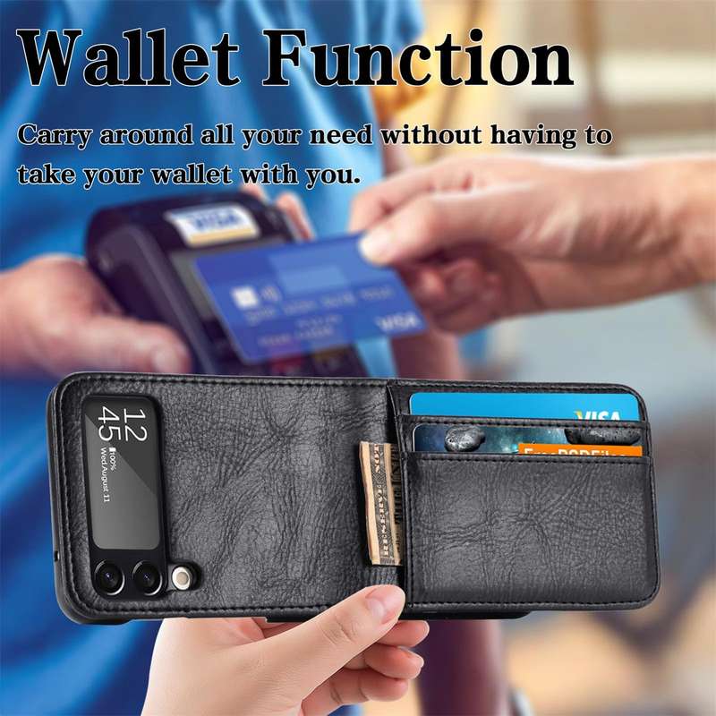 For Samsung Galaxy Z Flip4 5G Vertical Flip Card Slot Leather Phone Case(Brown)