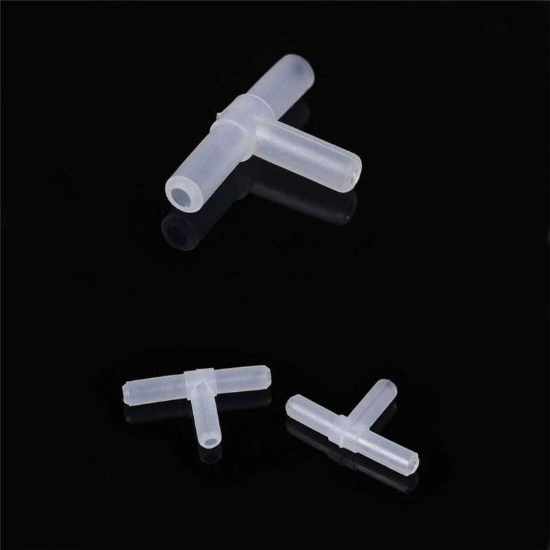10 PCS 4mm T Shape 3-Way Plastic Fish Tank Acuarios Aquarium Air Pump Line Tubing Joints Connecto...
