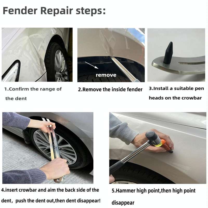 N12 66 in 1 Car Paintless Dent Removal Fender Damage Repair Puller Lifter, Plug Type:US Plug