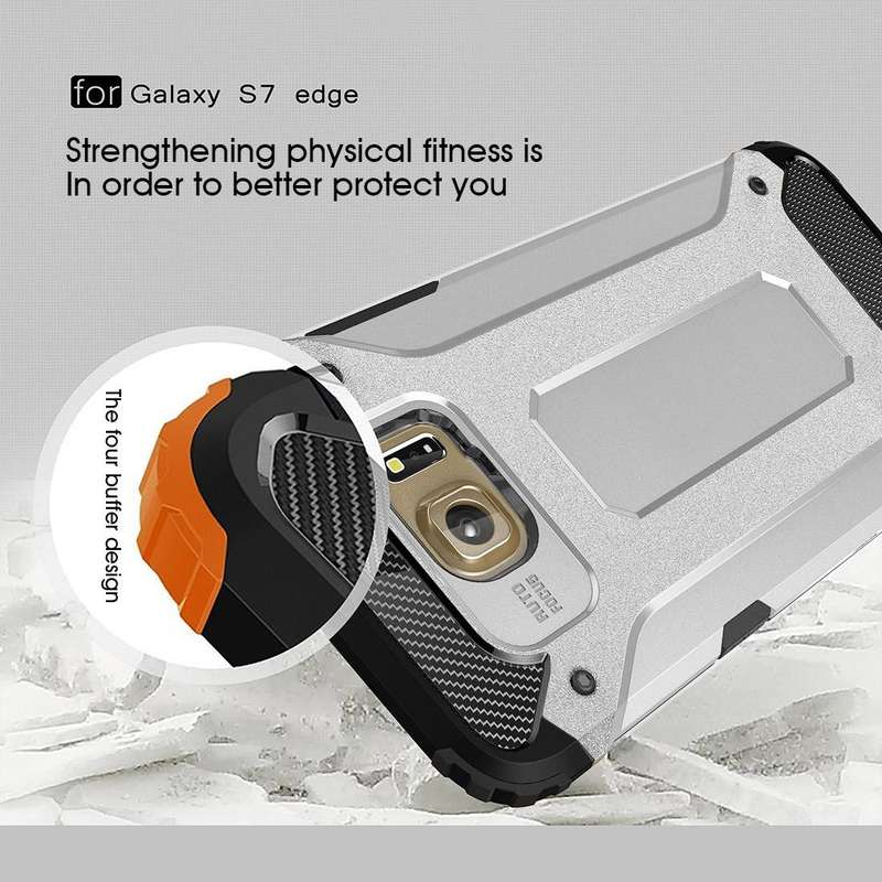 For Galaxy S7 Edge / G935 Tough Armor TPU + PC Combination Case (Silver)