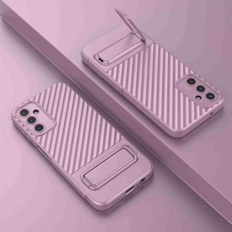 For Samsung Galaxy A14 5G Wavy Texture TPU Phone Case with Lens Film(Purple)