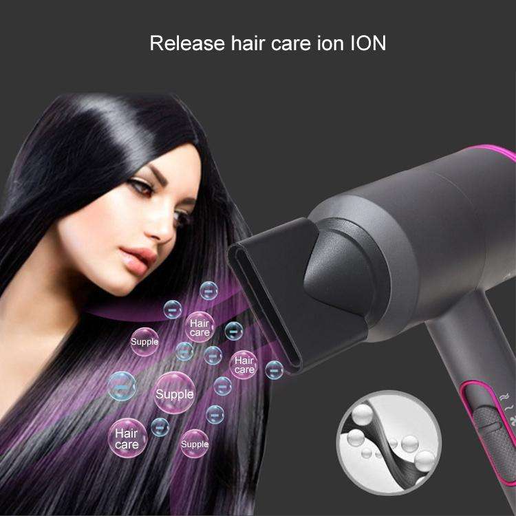 High-power 2000W Anionic Cold Hot Air Constant Temperature Hair Dryer, EU Plug(Red + Grey)