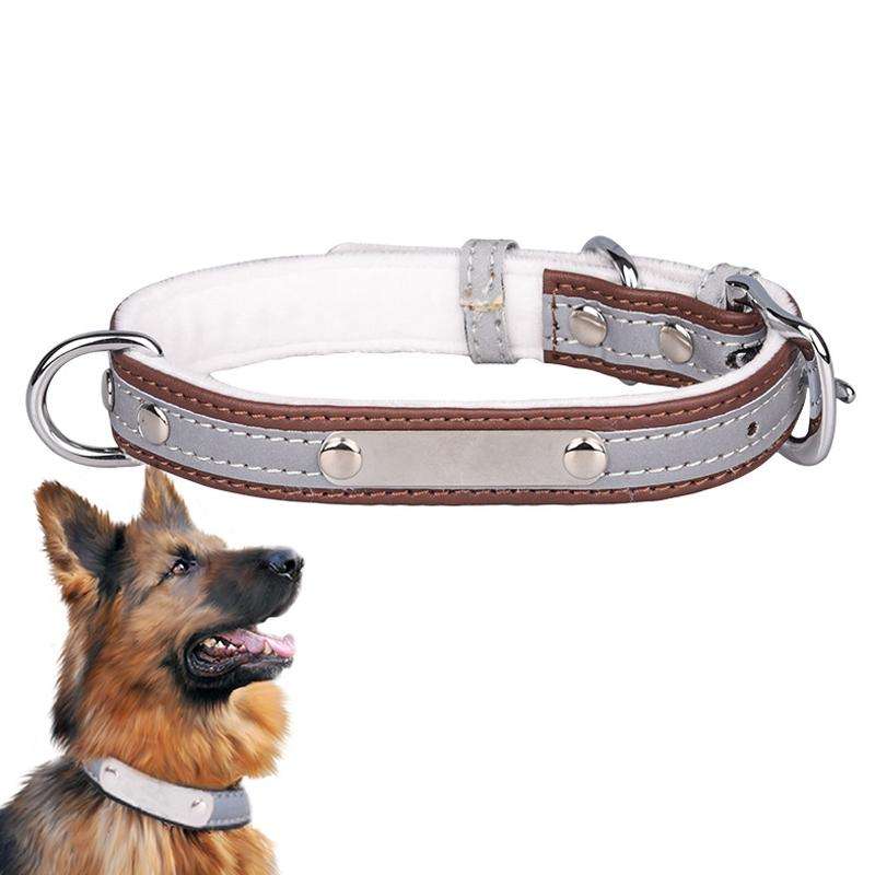CL181K Pet Soft Reflecting Collar, Size: M(Velvet Bottom Brown)