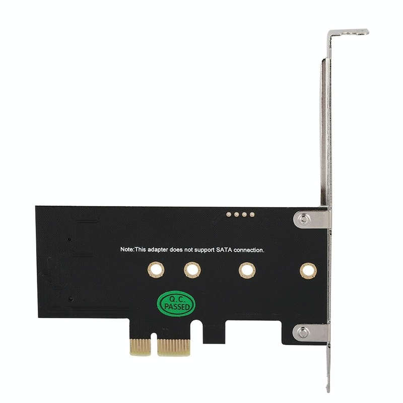PCI-E 1X To M.2 NVME KEY-M SSD Riser Card Adapter With Baffle