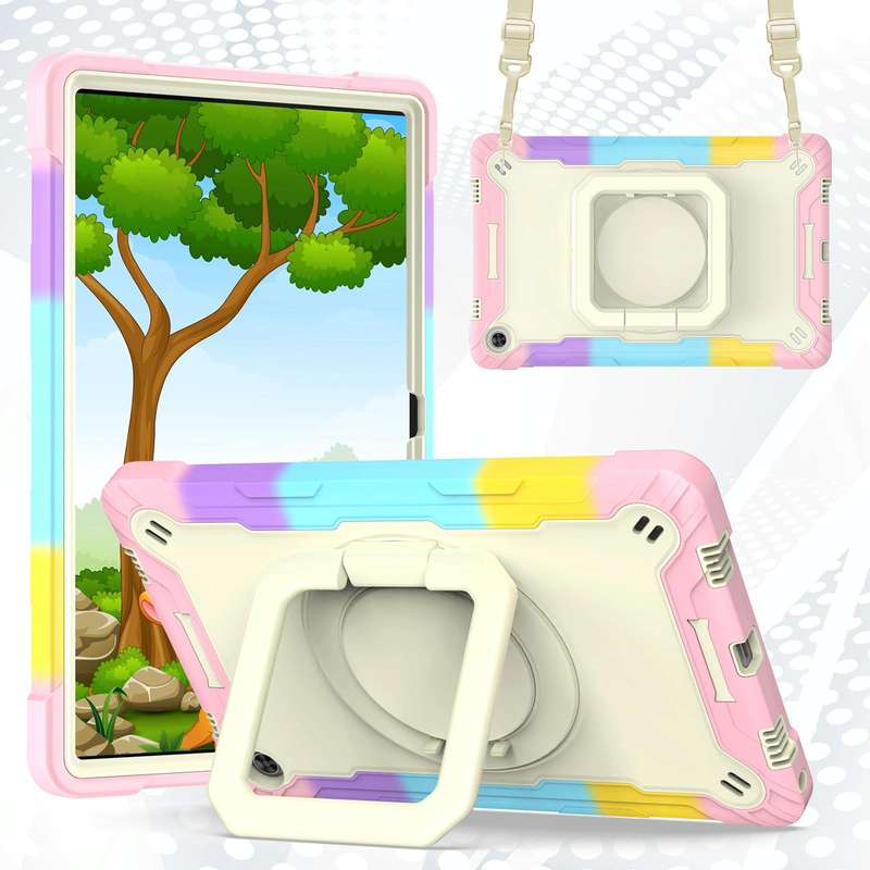 For Lenovo Tab M10 Plus 10.6 3rd Gen 2022 Silicone + PC Bracelet Holder Tablet Case(Bright Pink)