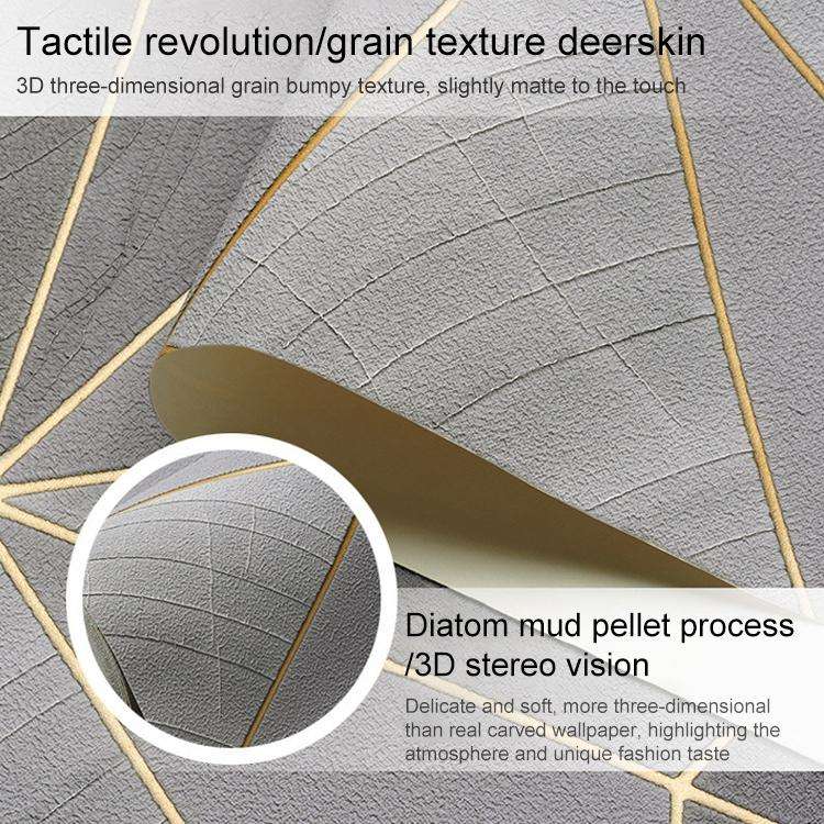 Home Geometric Wallpaper Deerskin Velvet Non-self-adhesive Thickened Wallpaper, Size:53x1000cm(Da...