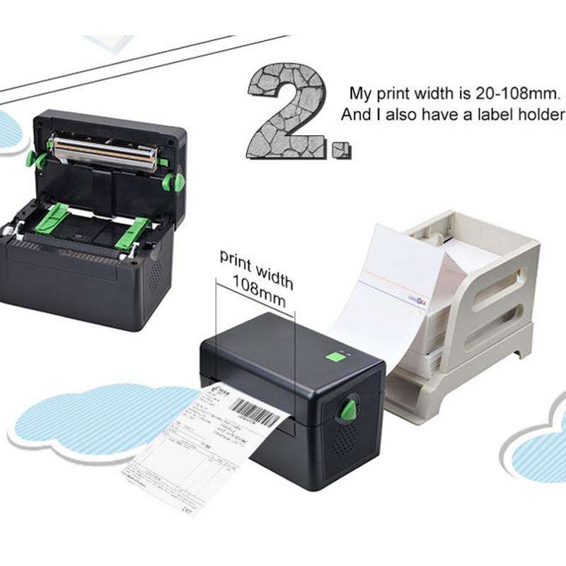 Xprinter XP-108B 4 Inch 108mm Label Printer Thermal Barcode Printer ,Model: USB