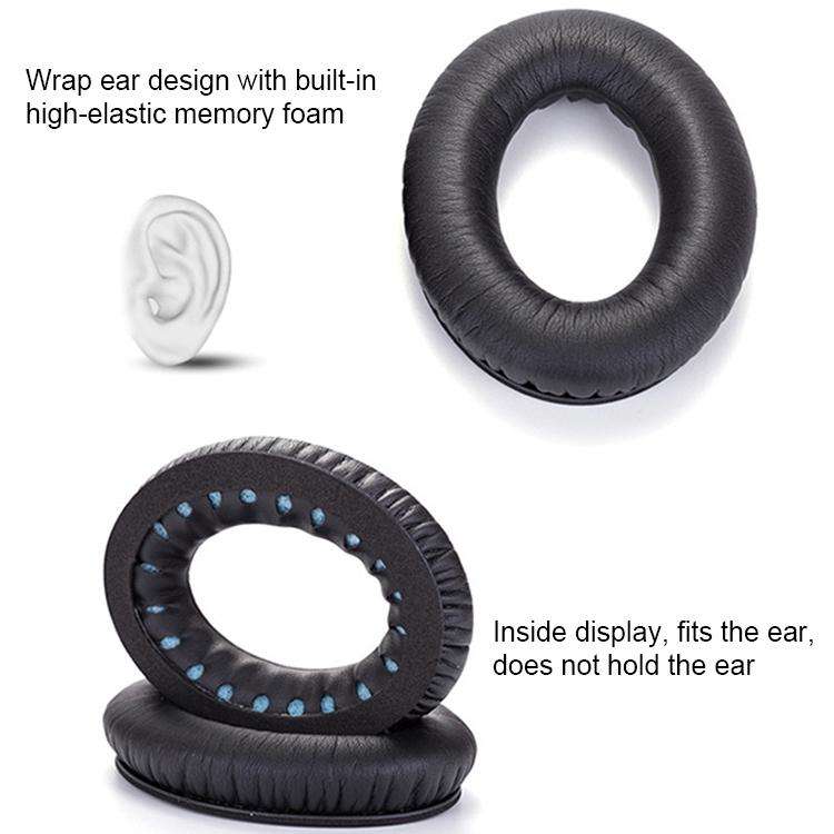 1 Pair Soft Earmuff Headphone Jacket with LR Cotton for BOSE QC2 / QC15 / AE2 / QC25 / QC35(Black...