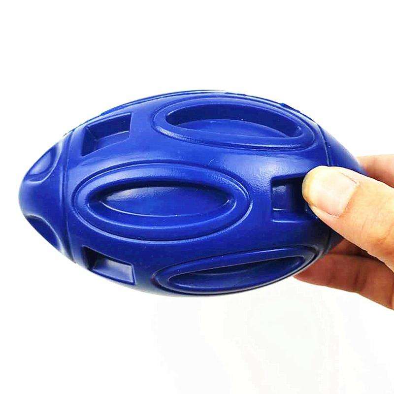 Pet Toy Rugby Rubber Wear-Resistant Bite Ball Toy(Sky Blue)